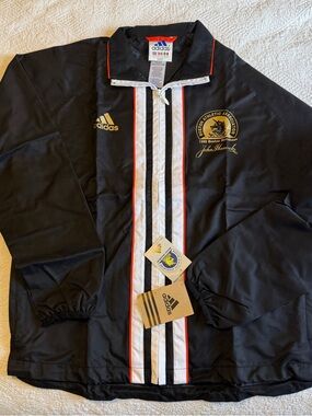 adidas vintage 1999 Boston Marathon jacket with gold BAA Logo and Red/whiteTrim